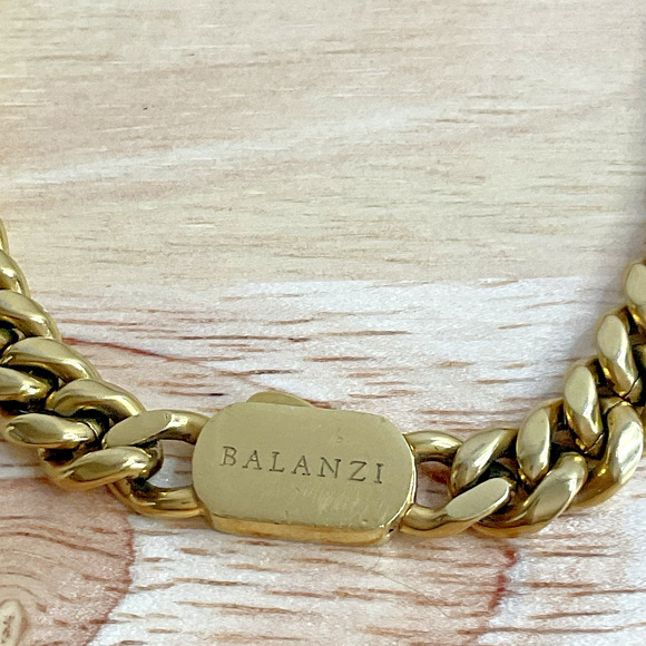 Balanzi Gold Tone 8mm Cuban Chain 8.5” Bracelet Size 8 - Picture 4 of 7